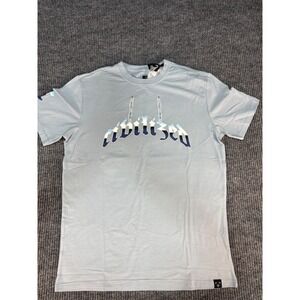 Civilized Mens Graphic T-Shirt Light Blue Bear Chain Streetwear Size Large NWT